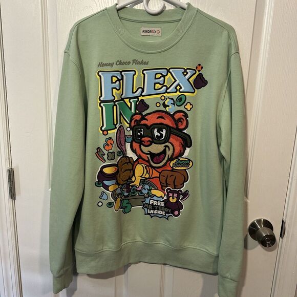 Kindred Sweater Size Large Honey Choco Flakes Flex In Embroidered Sweater